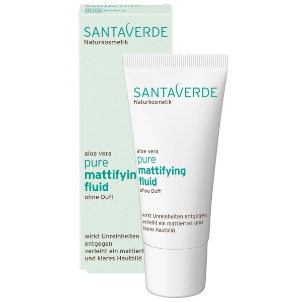 SANTAVERDE Fluido Opacizzante per il Viso - Aloe Vera e Acido Ialuronico, 30 ml