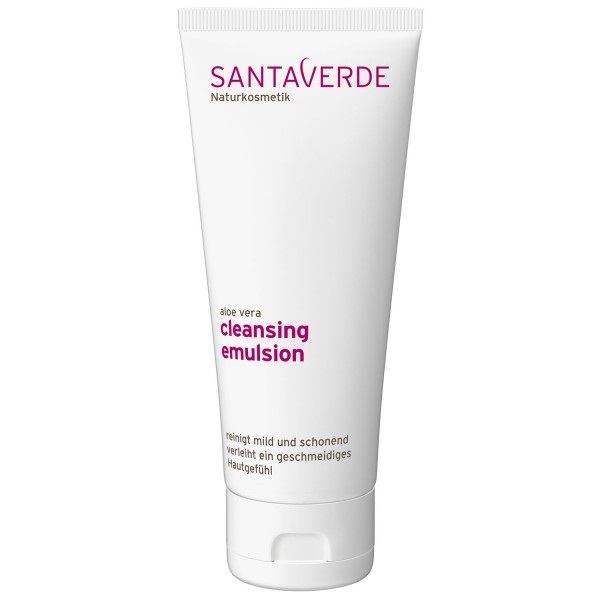 Santaverde Emulsione Detergente all'Aloe Vera per Viso - 100 ml, Pulizia Ultra Delicata per Pelli Secche e Sensibili