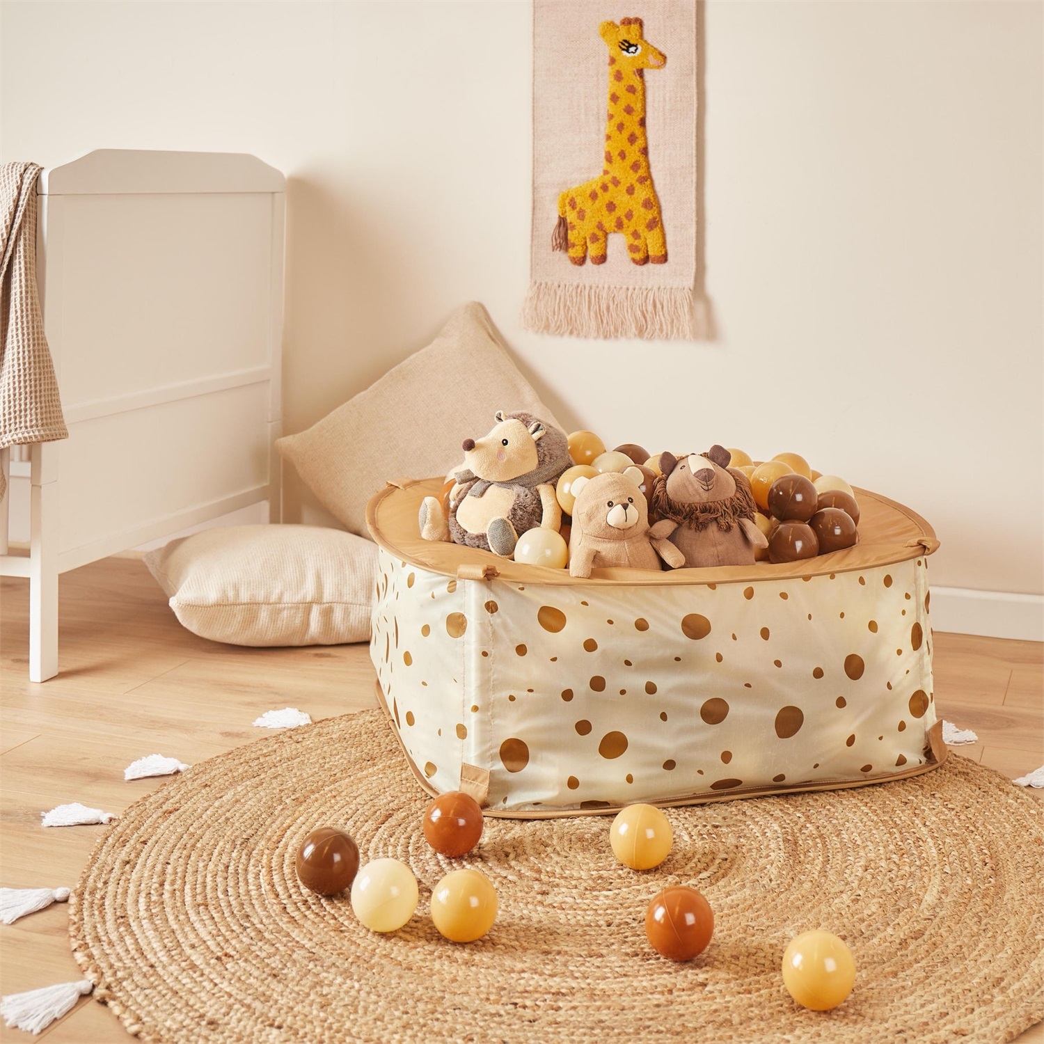 BIECO Piscina di Palline Pop-Up con 50 Palline Colorate - Tenda da Gioco Robusta e Salvaspazio per Bambini
