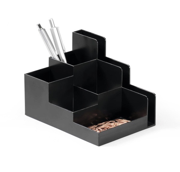 Durable Portaoggetti da Scrivania Optimo - 6 Scomparti - 16,2x11,8x11 cm - Nero - Eco-compatibile