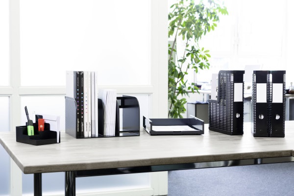 Durable Portaoggetti da Scrivania Optimo - 6 Scomparti - 16,2x11,8x11 cm - Nero - Eco-compatibile