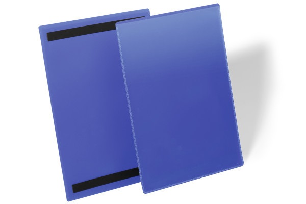 Durable Buste Identificative Magnetiche A4 Verticale Blu - Confezione da 50 Pezzi - 223x313 mm