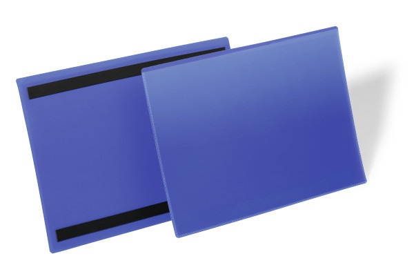Durable Tasche Identificative Magnetiche A4 Orizzontale Blu - 311 x 225 mm, Confezione da 50 Pezzi