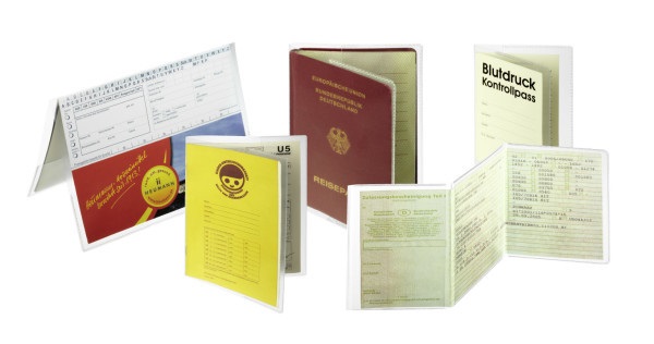 Durable 214119 - Libretti portadocumenti A5 trasparenti, confezione da 10 pezzi con protezione antistrappo