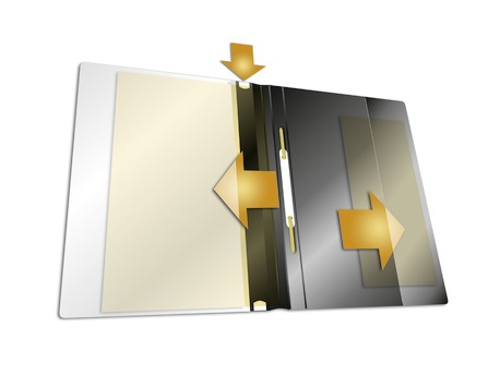 Durable Duraplus Cartellina ad Aghi A4 Nero - Copertina Trasparente Personalizzabile con Tasca Interna - Confezione da 25