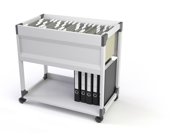 Durable 378410 Carrello per Documenti in Acciaio Antigraffio, Grigio, per Archiviazione di Fino a 90 Cartelle Sospese