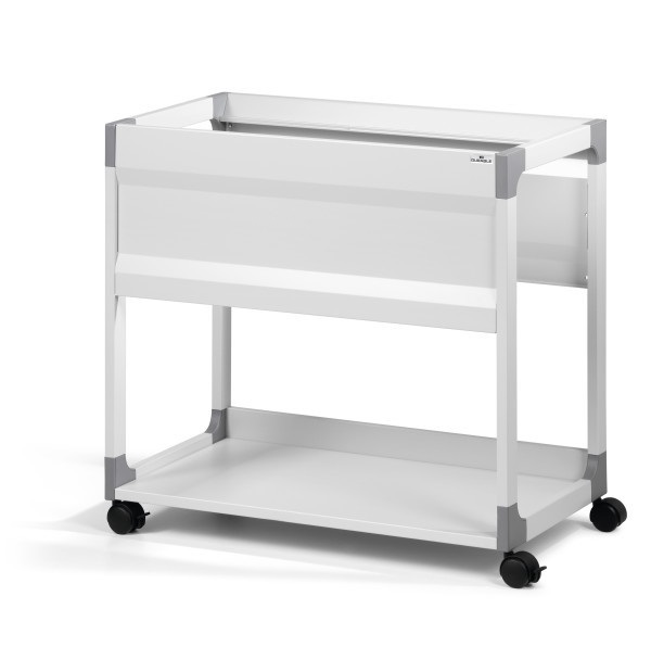Durable 378410 Carrello per Documenti in Acciaio Antigraffio, Grigio, per Archiviazione di Fino a 90 Cartelle Sospese