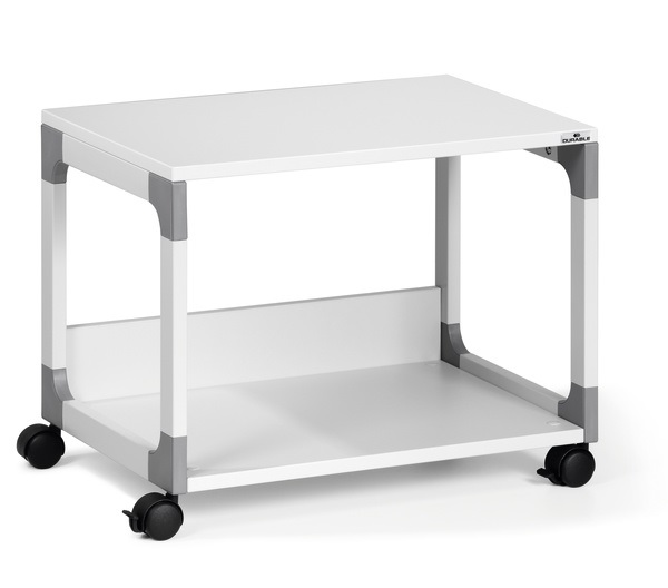 DURABLE Carrello Multifunzionale da Ufficio in Acciaio AntiGraffio con 2 Ripiani Regolabili - Dimensioni 600 x 432 x 477 mm