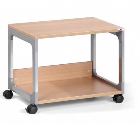 DURABLE Carrello Multifunzionale e per Stampante 3710-124, 2 Ripiani, Argento Metallizzato / Faggio