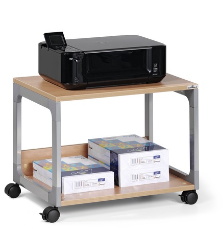 DURABLE Carrello Multifunzionale e per Stampante 3710-124, 2 Ripiani, Argento Metallizzato / Faggio