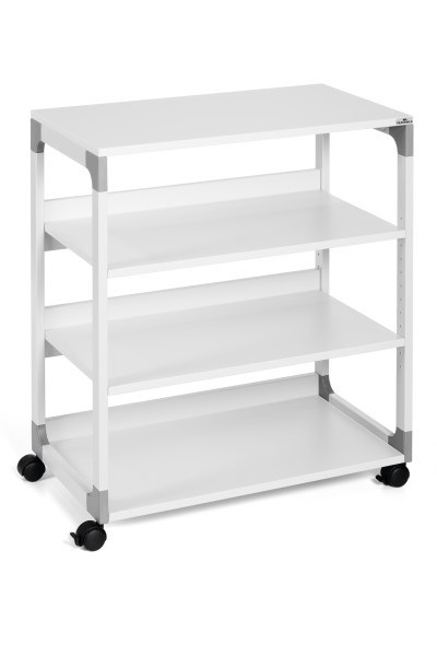 Durable System 88 Mobile/Carrello Multifunzione Grigio - 4 Ripiani, 75 x 43,2 x 87,9 cm, con Ruote Pivotanti