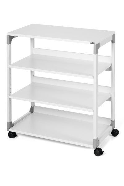 Durable System 88 Mobile/Carrello Multifunzione Grigio - 4 Ripiani, 75 x 43,2 x 87,9 cm, con Ruote Pivotanti