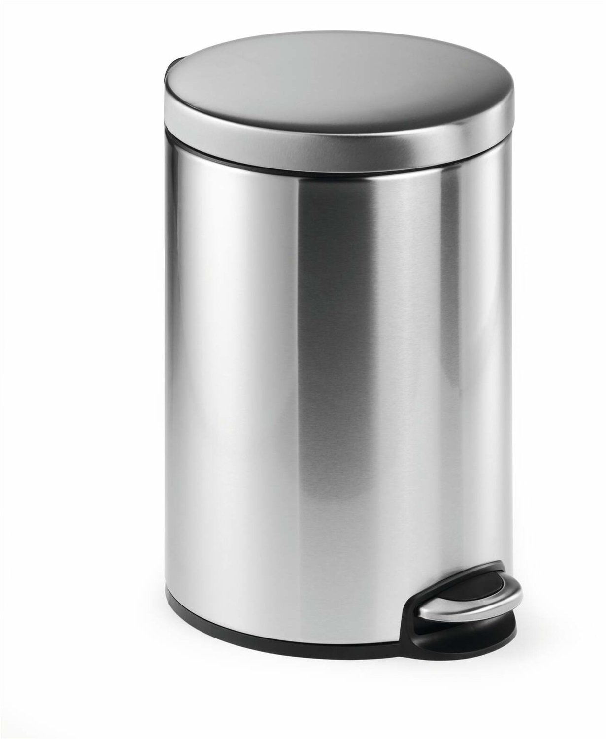 Durable 340123 Cestino Cilindrico a Pedale 12 Litri in Acciaio Inossidabile - Diametro 250 mm, Dimensioni 310x400 mm (PxH), Argento Metallizzato