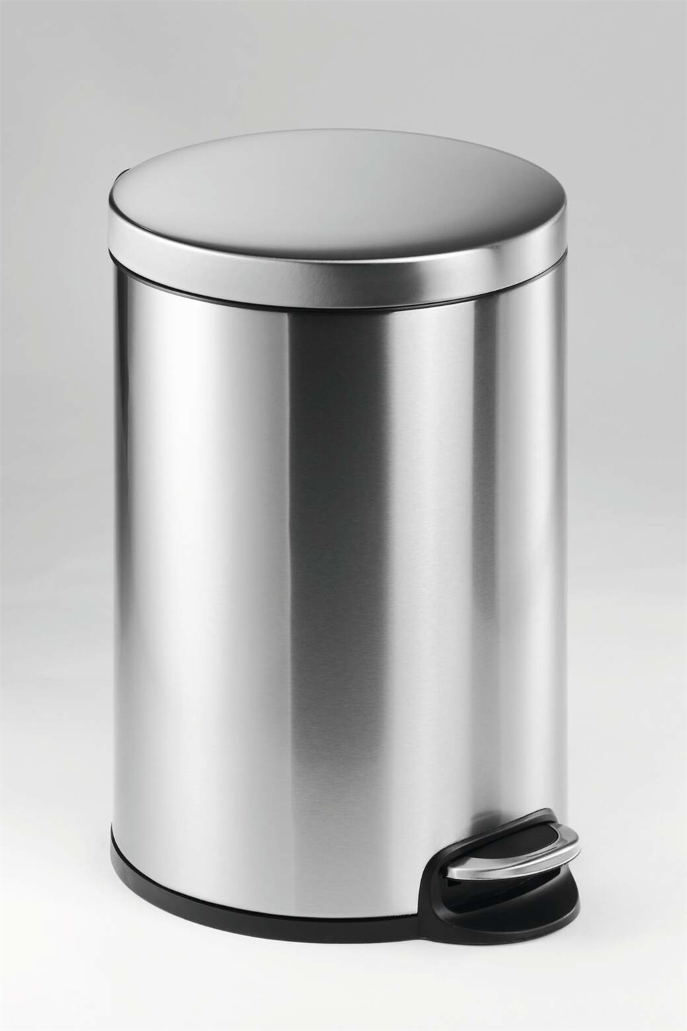DURABLE Cestino cilindrico a Pedale 20L in Acciaio Inossidabile Argento Metallizzato - Diametro 292 mm, Altezza 455 mm