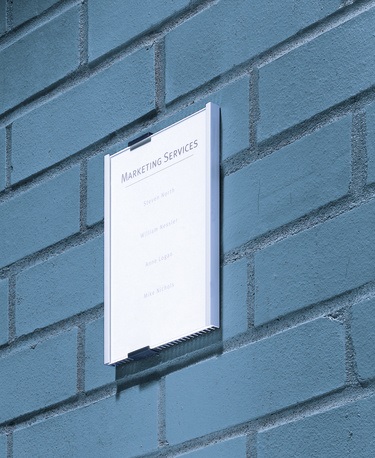 Durable Targa Info Sign in Alluminio e Acrilico Trasparente, Argento Metallizzato - 149 x 210,5 mm