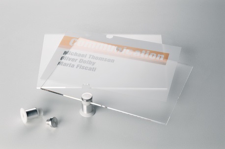 Durable Targa Crystal Sign in Acrilico Trasparente 210x148 mm - Elegante e Personalizzabile per Uffici e Sale Riunioni