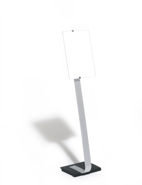 DURABLE Espositore da Pavimento CRYSTAL SIGN A3 in Alluminio con Pannello in Acrilico Trasparente Antiriflesso, Orientabile Verticale e Orizzontale, Argento Metallizzato