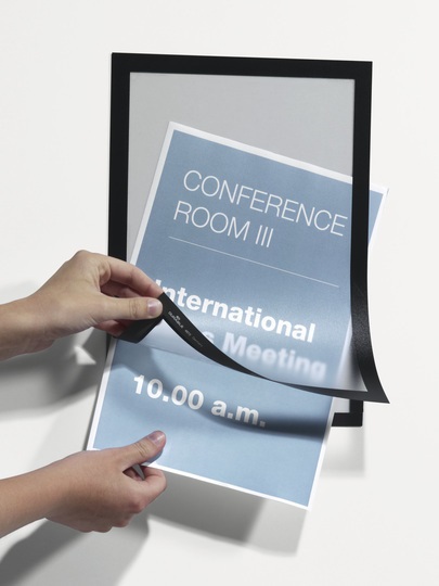 Durable DURAFRAME® Cornice Magnetica A4 Nero - 236x323mm, Conf. 2 Pz, Autoadesiva e Riutilizzabile