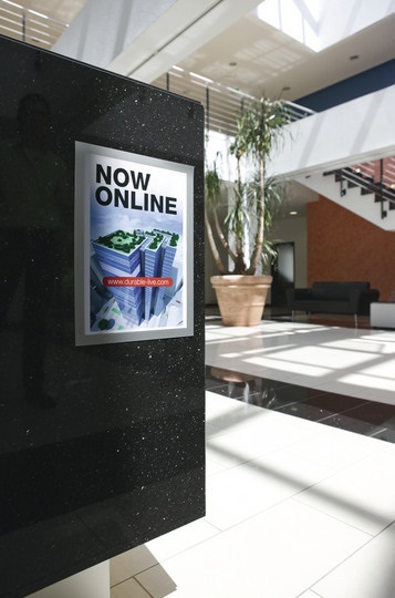 Durable DURAFRAME® Cornice Magnetica A4 Argento 236x323mm - Confezione da 2 Pezzi, Autoadesiva e Facile da Rimuovere