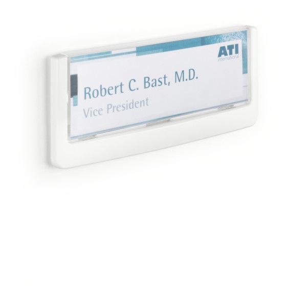 Durable 486002 Click Sign - Targa Fuori Porta in ABS con Sportellino Apribile, Installazione Facile