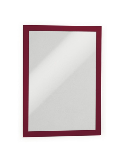 Durable DURAFRAME® A4 Cornice Espositiva Adesiva Magnetica Rosso, 236x323mm, Confezione da 2 Pezzi