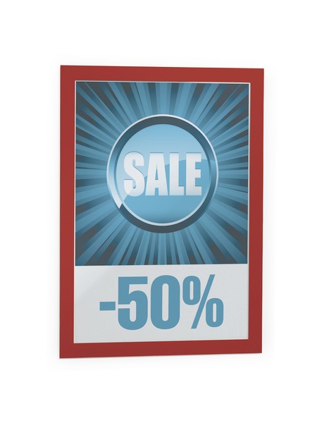 Durable DURAFRAME® A4 Cornice Espositiva Adesiva Magnetica Rosso, 236x323mm, Confezione da 2 Pezzi