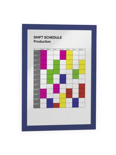 Durable DURAFRAME® A4 Cornice Espositiva Adesiva Blu Scuro - 236x323 mm, Confezione da 2 Pezzi