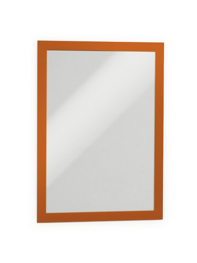 Durable DURAFRAME A4 Cornice Magnetica Arancione - 236x323mm, Autoadesiva e Riposizionabile, Set di 2