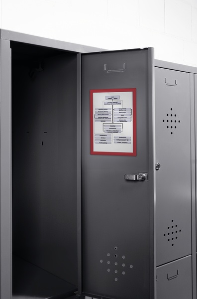 Durable Duraframe Magnetic Cornice Espositiva A4 Fissaggio Magnetico Rosso - Confezione da 5 Pezzi