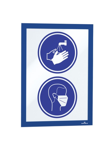 DURABLE Duraframe® Cornice Espositiva Adesiva A4 Blu - Confezione da 10 Pezzi