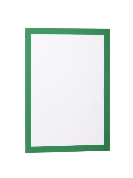 Durable DURAFRAME A4 Verde - Cornice Espositiva Adesiva per Superfici Lisce e Solide, Confezione da 2 Pezzi