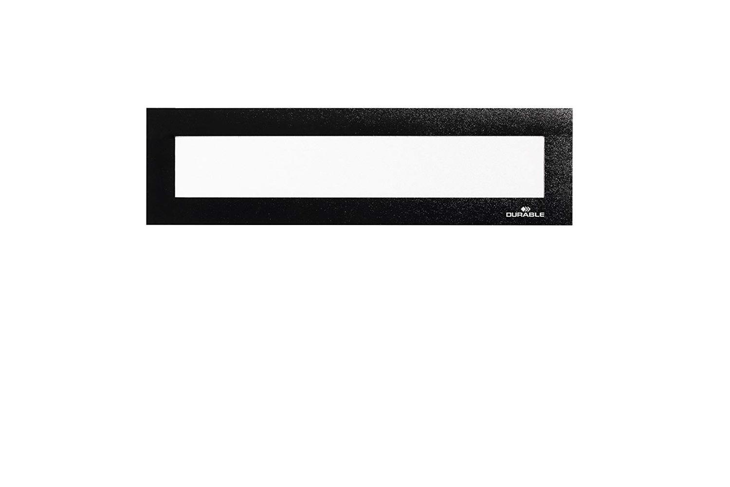 Durable Duraframe Magnetic Top - Cornice Espositiva a Fissaggio Magnetico, Confezione da 5 Pezzi, 210 x 40 mm, Nero