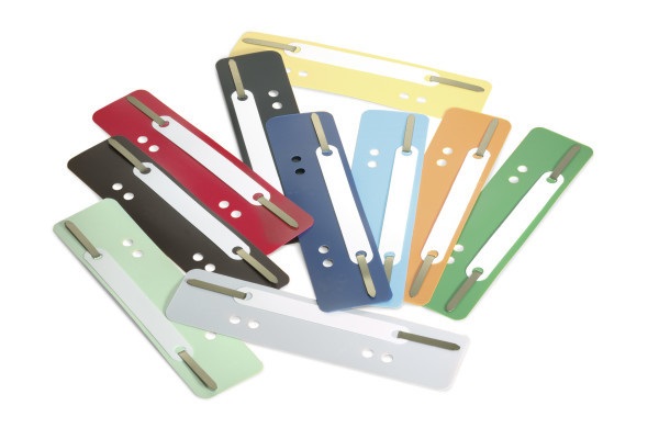 Durable 690100 - Pressini Fermafogli Flexi Filing Strips, 150x38 mm, Foratura 60/80 mm, Assortiti, Confezione da 250 Pezzi