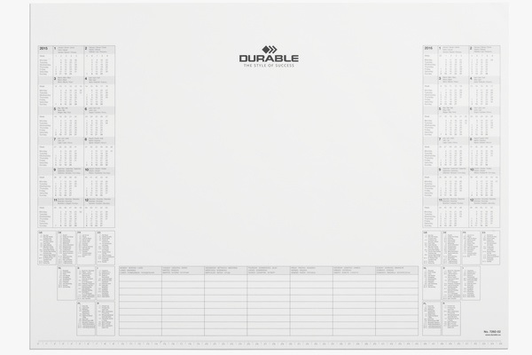 Durable Blocco Appunti per Sottomano 57x41 cm - 25 Fogli, Calendario Biannuale con Festività Nazionali