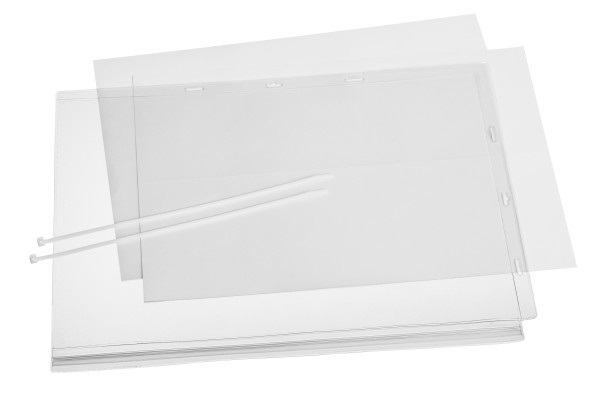 Durable Buste Impermeabili A3 con Fascette - 5 Pezzi, Trasparenti, Antistrappo e Resistenti agli Agenti Atmosferici