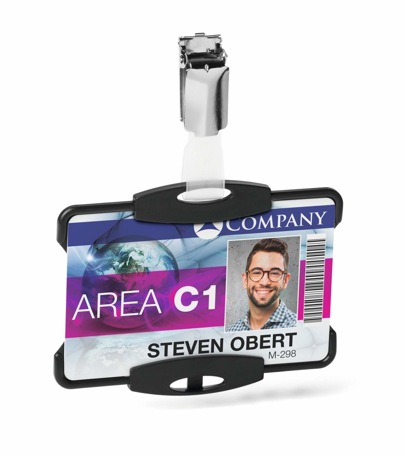 Durable 898801 Portabadge Eco per 1 Tessera, 54 x 87 mm, Nero, Confezione da 10 Pezzi