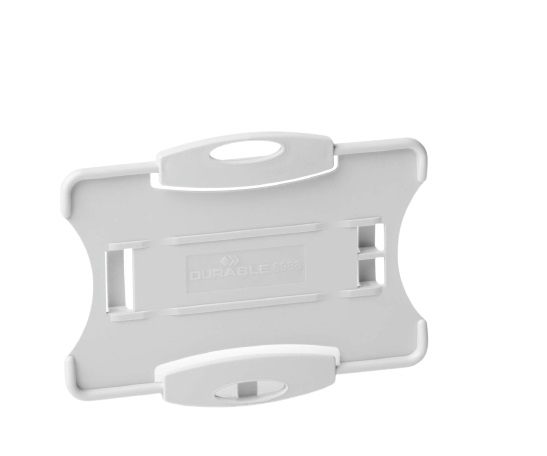 Durable Portabadge Eco Grigio per 1 Tessera - Confezione da 10 Pezzi - Plastica Riciclata Certificata Blue Angel