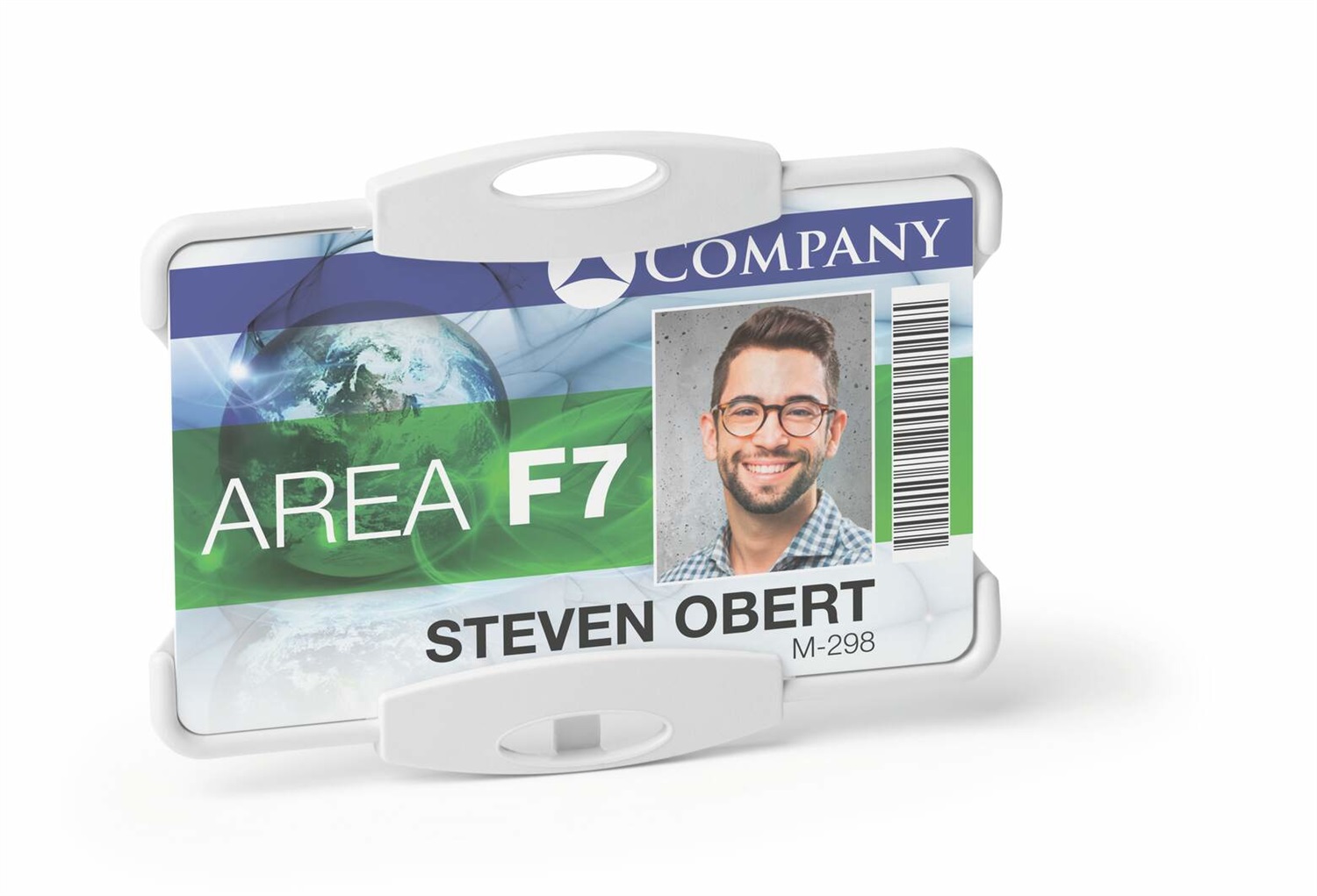 Durable Portabadge Eco Grigio per 1 Tessera - Confezione da 10 Pezzi - Plastica Riciclata Certificata Blue Angel