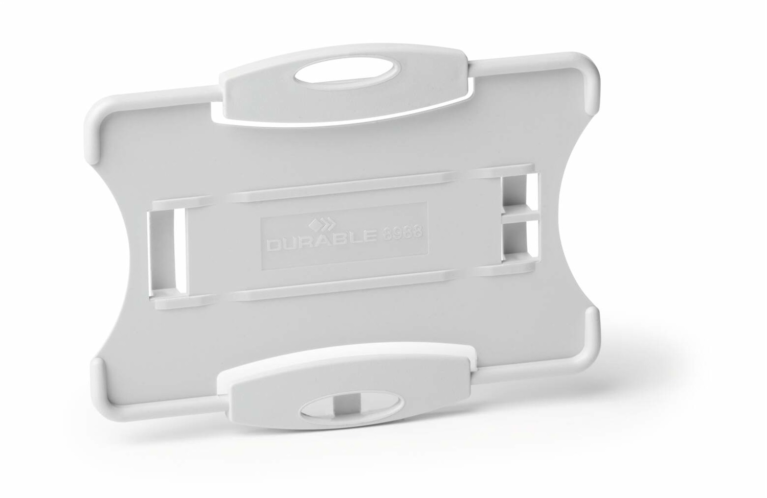 Durable Portabadge Eco Grigio per 1 Tessera - Confezione da 10 Pezzi - Plastica Riciclata Certificata Blue Angel