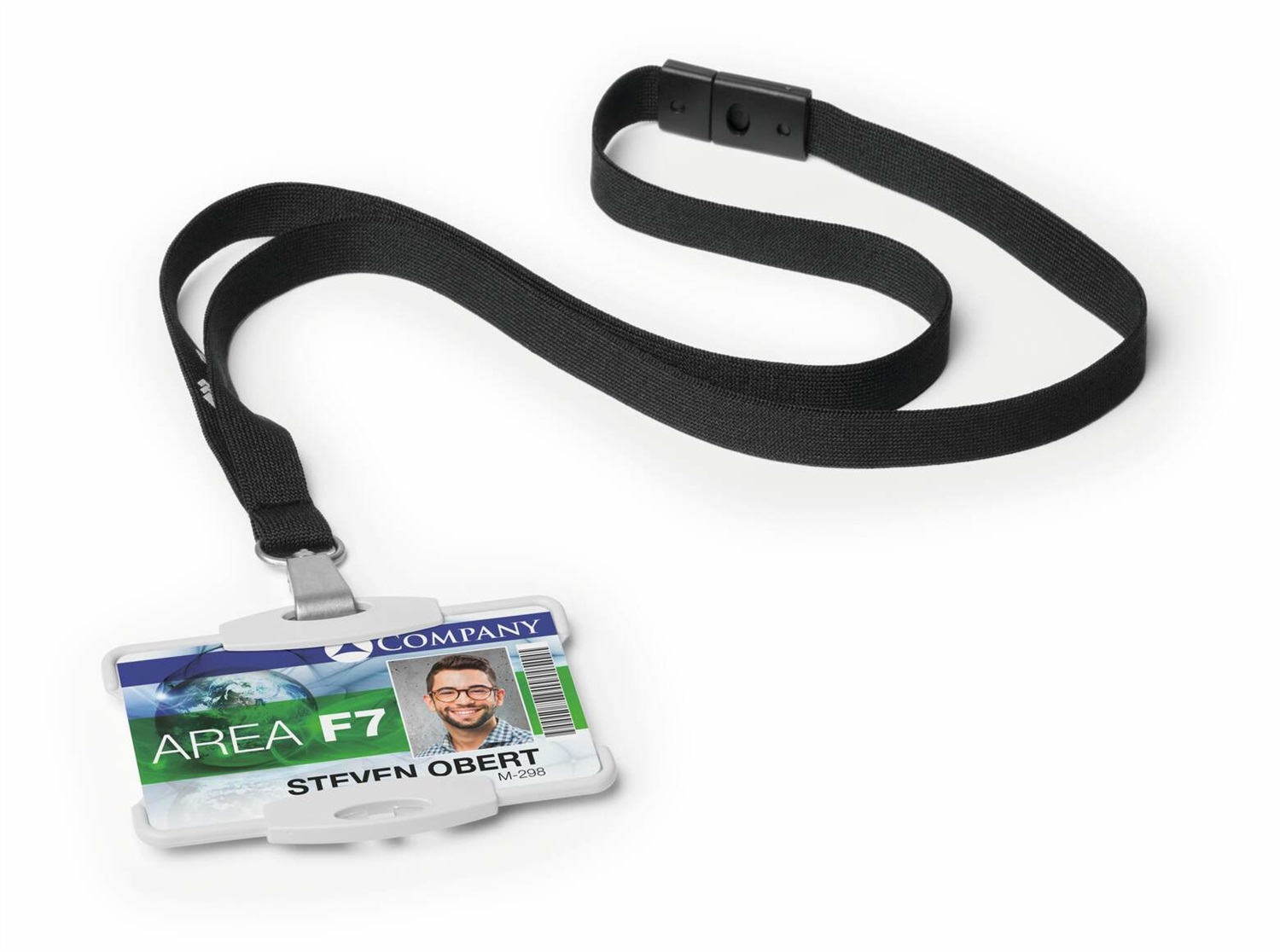 Durable Portabadge Eco Grigio per 1 Tessera - Confezione da 10 Pezzi - Plastica Riciclata Certificata Blue Angel