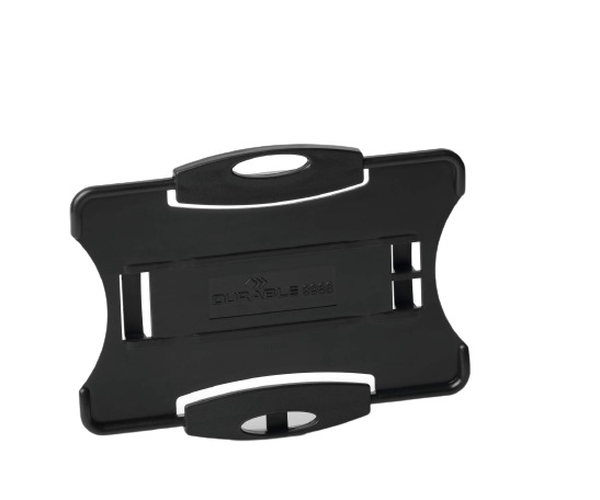 Durable 898901 Portabadge Eco per 2 Tessere, Confezione da 10 Pezzi, Nero, Plastica Riciclata Certificata Blue Angel