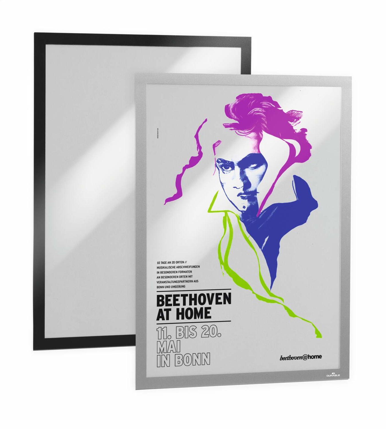 Durable DURAFRAME® POSTER A2 Cornice Espositiva Autoadesiva Nero - Resistente ai Raggi UV