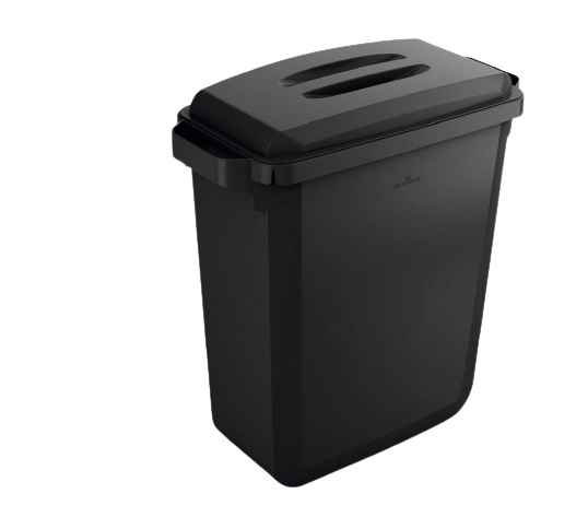 Durable Contenitore Portarifiuti DURABIN® ECO Rettangolare 60 L in Plastica Riciclata Nero - Certificato Blue Angel