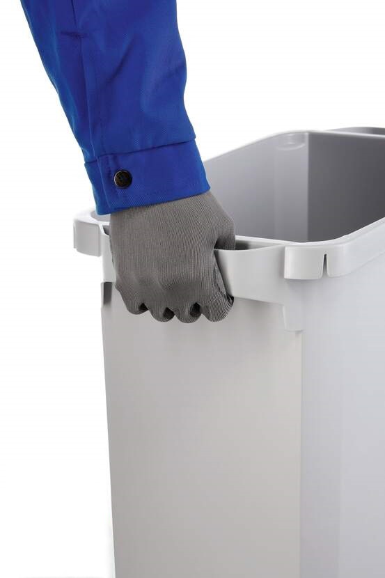 Durable Bidone Durabin Eco 60 Litri Rettangolare in Plastica Riciclata Grigio con Maniglie e Certificazione Blue Angel
