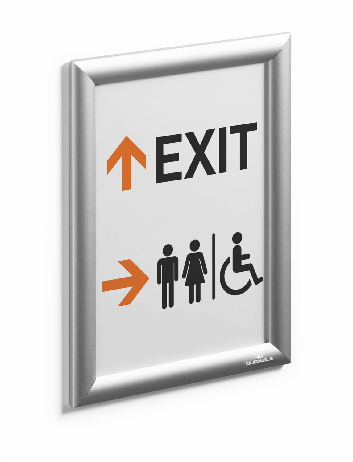 Durable Cornice a Scatto A4 in Alluminio Anodizzato Argento - 479623, Resistente ai Raggi UV, Facile Sostituzione Inserto