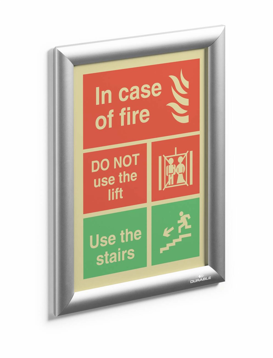 Durable Cornice a Scatto A4 in Alluminio Anodizzato Argento - 479623, Resistente ai Raggi UV, Facile Sostituzione Inserto