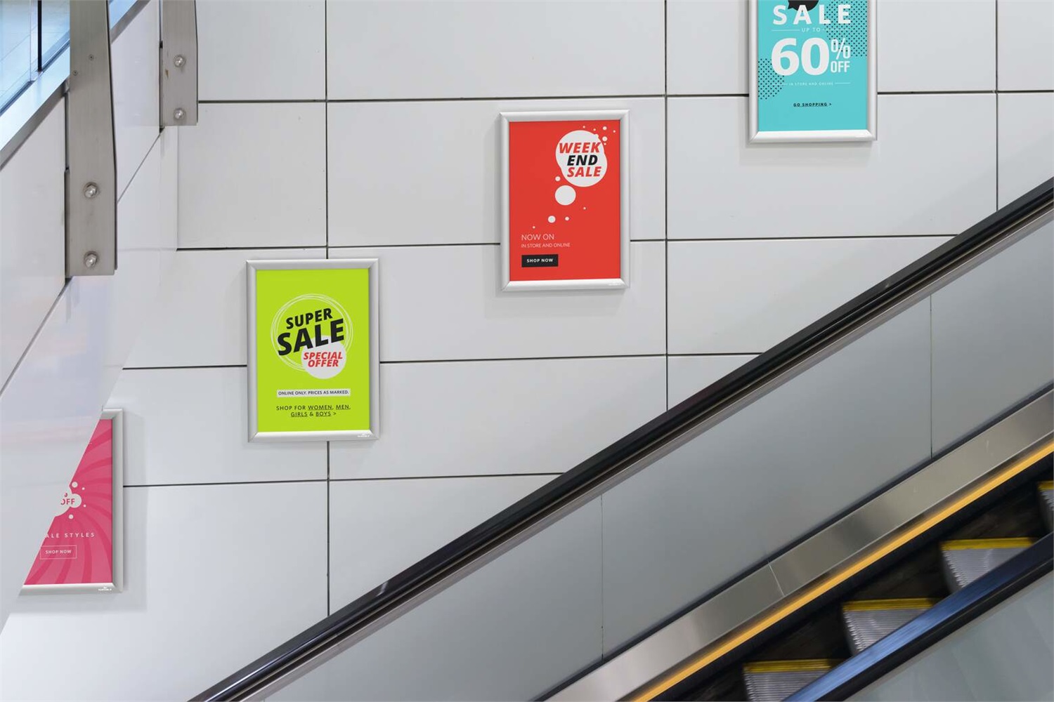 Durable Cornice a Scatto A3 in Alluminio Anodizzato Argento Metallizzato - 479723, con Bande Biadesive e Kit di Viti