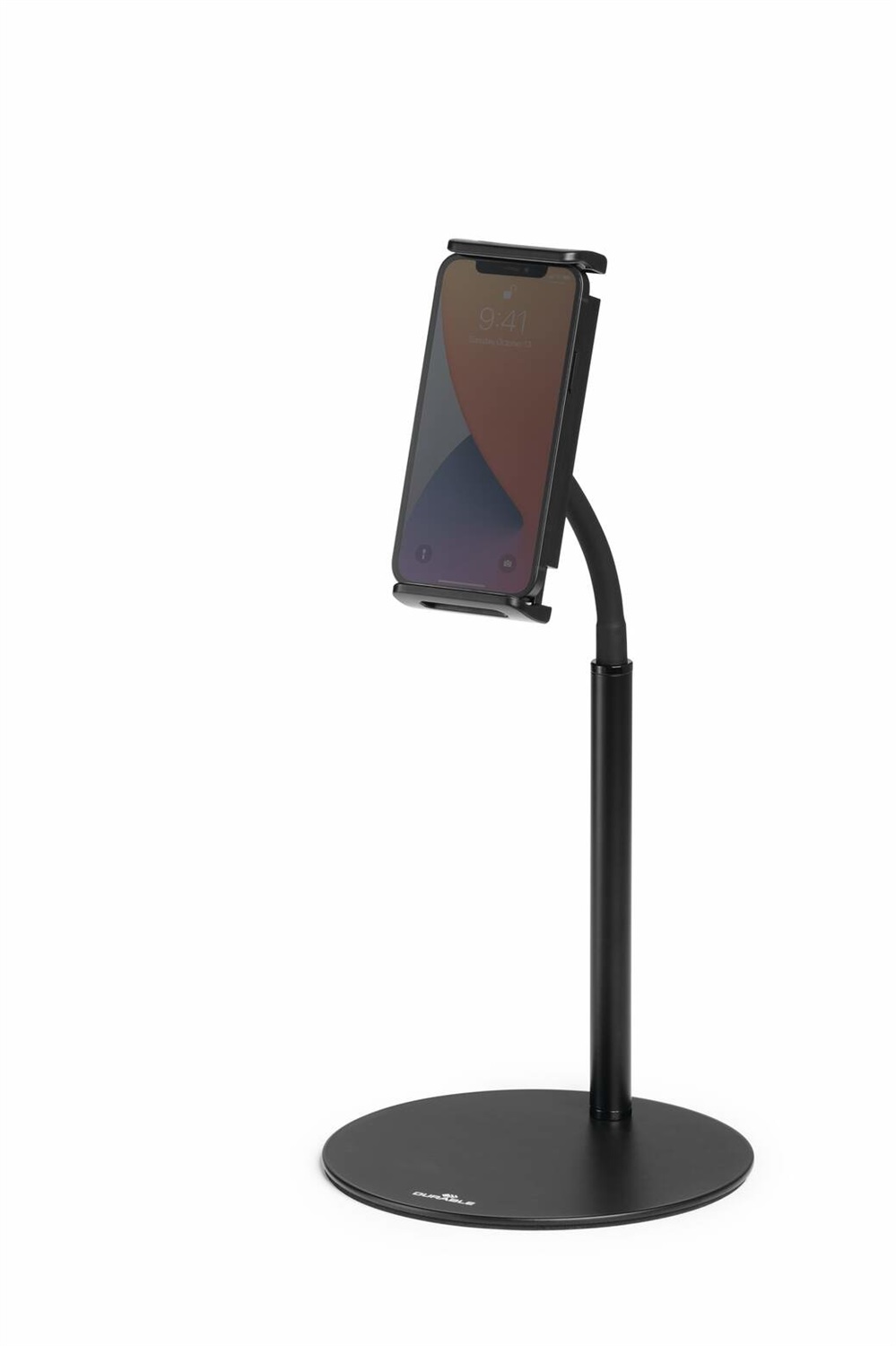 Durable TWIST TABLE - Supporto da tavolo per tablet e smartphone, regolabile, compatibile con dispositivi da 4.7 a 13 pollici, fino a 1000 g, braccio snodabile e giunto sferico
