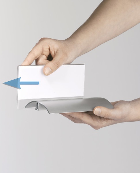 Durable Portanome da Tavolo DeLuxe 6,1x15cm in Acrilico e Alluminio - Confezione da 2 pz