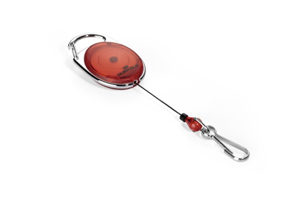 Durable 832703 Chiocciola Yo-Yo Style con Profilo in Metallo, Filo Retrattile e Moschettone - Rosso